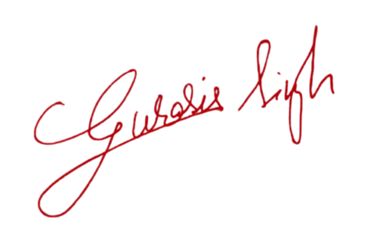 Signature Of Gurasis Singh Founder of Engage Edge and Social Media Lead at GDG